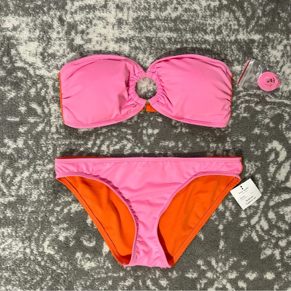 Kate Spade Pink and Orange Bikini Set NEW Medium - Picture 5 of 9